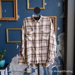 Abercrombie & Fitch Soft AF Relaxed Fit Brown Plaid Button Down Shirt